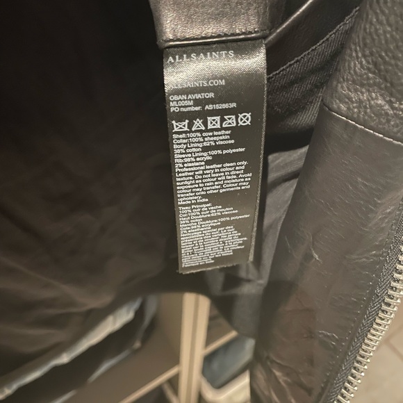 All Saints Leather Aviator Jacket - Picture 5 of 5